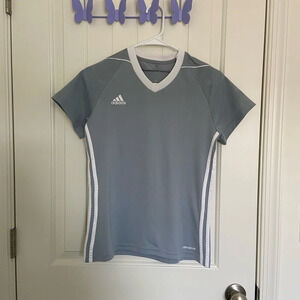 EUC | Adidas women’s‎ climacool light gray soccer jersey — small